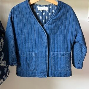 Zara Kids Blue Quilted Jean Jacket